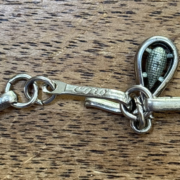 Vintage Coro Necklace Textured Silvertone Egyptian Revival Choker Collar 17" - Picture 7 of 8